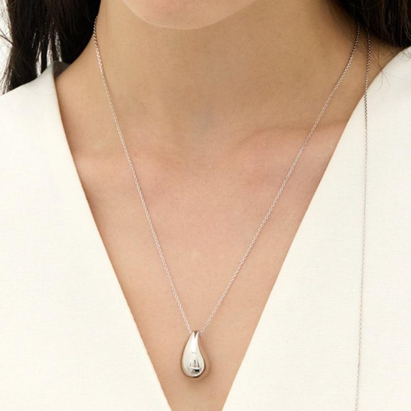 

hyeres-lor Champagne Full Moon (W) Big Bowl Long Necklace HL2N56225WB800 white