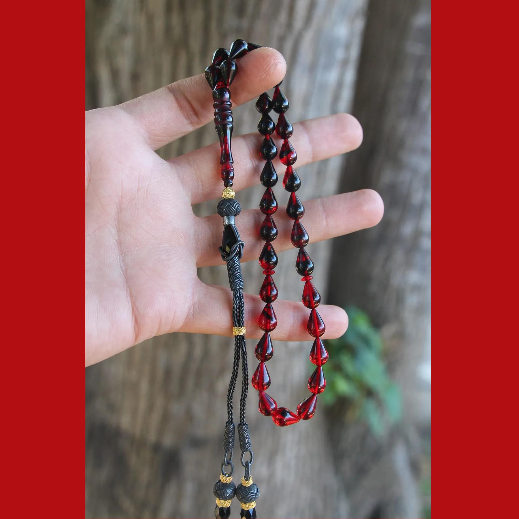 

Четки из огненного янтаря Drop Cut