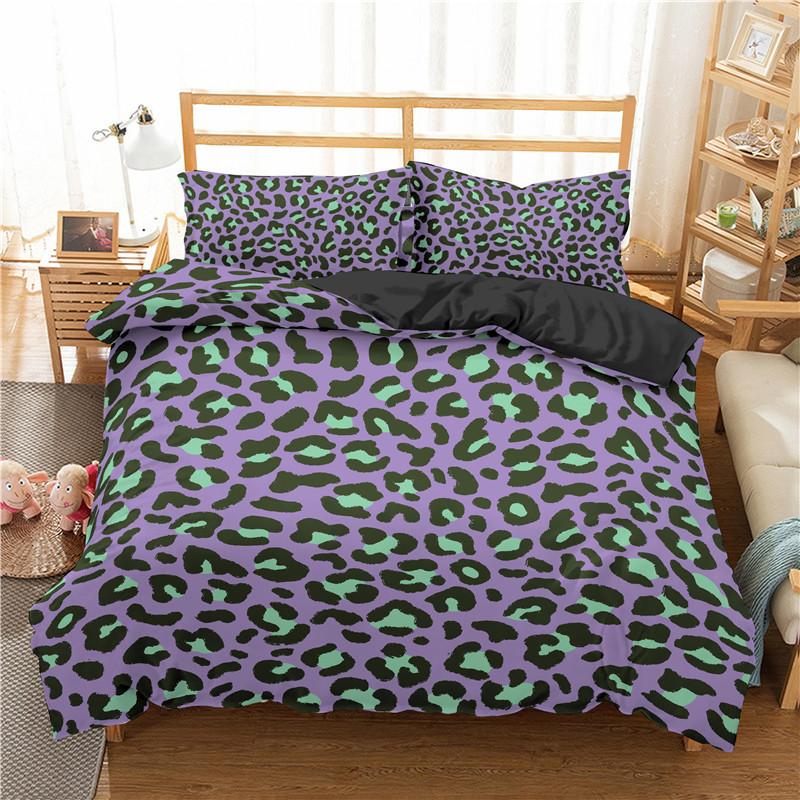 Leopard Print Duvet Cover Soft Butterfly Bedding Set King Twin Microfiber Animal Skin Fur Comforter Cover For Girls Boys Teens