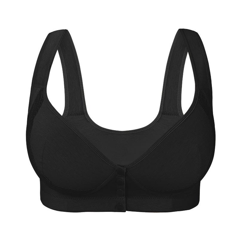 

New fashion front buckle middle-aged and elderly underwear women s lace rimless vest fixed mold cup large size bra 50/115B