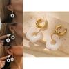 Boucles d'oreilles florales tendance en alliage et résine Design géométrique élégant pour femmes