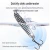 Zinc Alloy Long Cast Iron Plate Lure with Reinforced Treble Hook for Bass, Mandarin Fish, and Perch