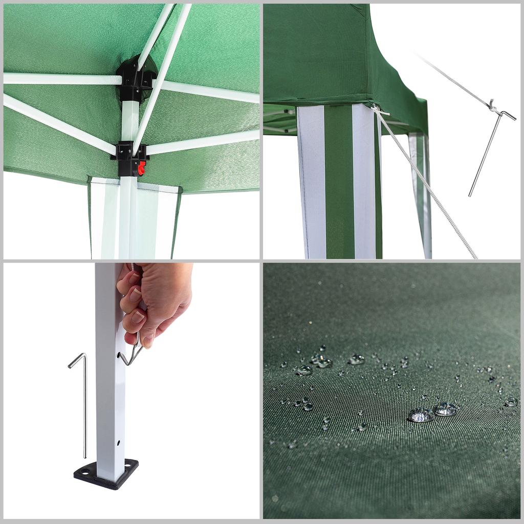 KADAX Zahradní altán Párty stan Obchodní pavilon 3x3m Na zahradu Zelený