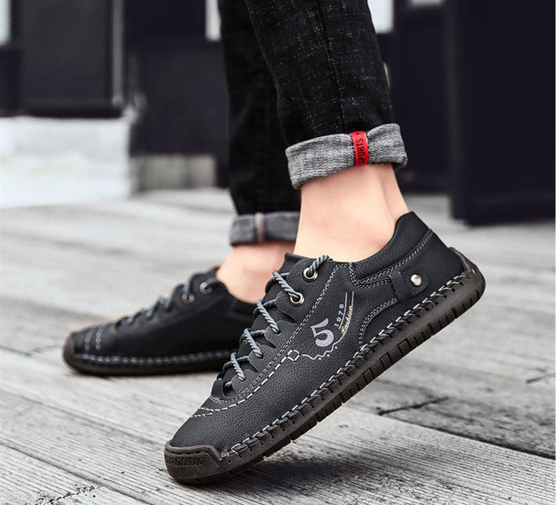 

Новое поступление очень большого размера осенние ручной работы деловые официальные кожаные туфли британские большого размера повседневная обувь 38 чёрный