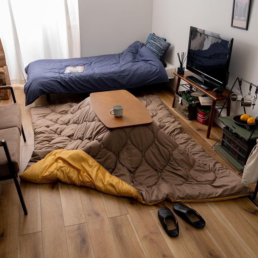 AZUMAYA Thin Kotatsu Futon, Rectangular, Z-Type, 190 X 230mm, Cold Protection, Simple and Stylish, Includes Storage Bag, SGS-168Z