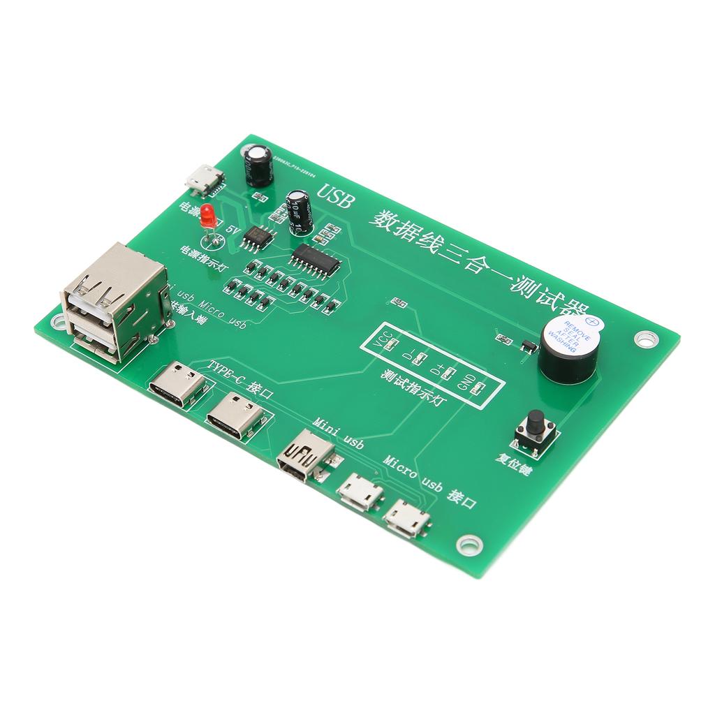 3 in 1 Charging Cable Test Card USB Cable Triad Tester with Type C Micro USB Mini USB PCB Board Data Wire Teste Fixture