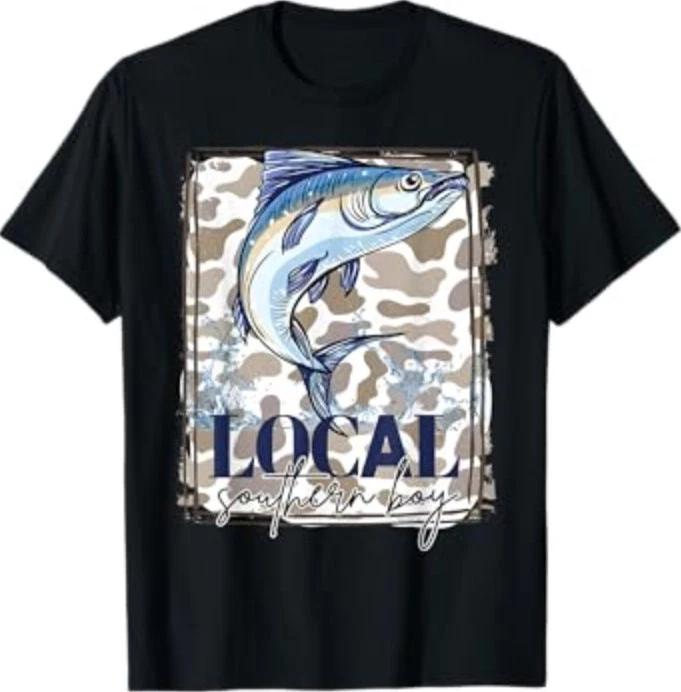 Local Southern Boy Fishing Camouflage Old Camo T-Shirt 4XL
