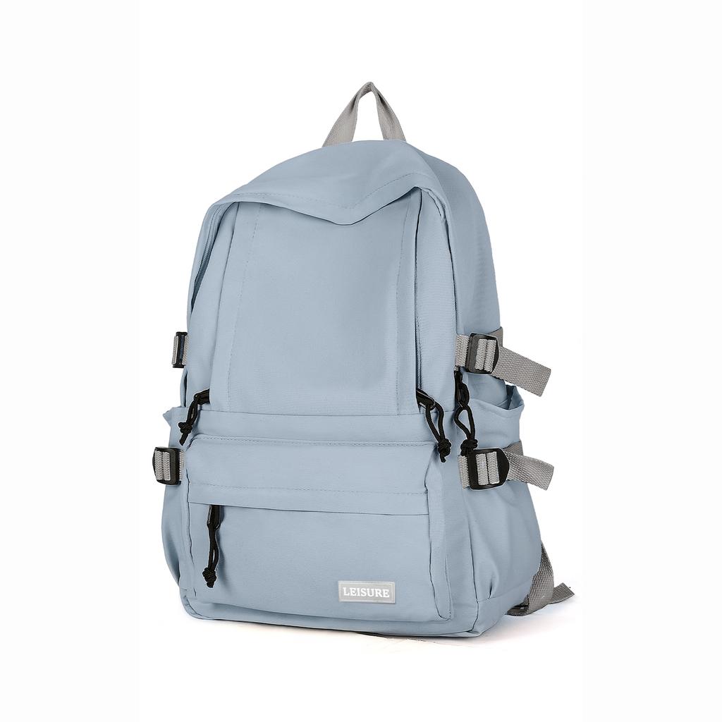 Solid Color School Backpack for Women Men, Multi-pocket Casual High School Girls Boys Laptop Backpacks, Lightweight Cute Bookbag