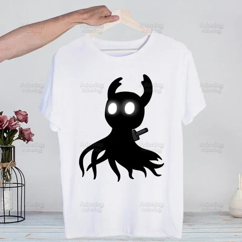 Hollow Knight Game Shirt Funny Vintage Crew Neck Men's Hollow Knight Anime T-Shirt Women Top Tee Streetwear