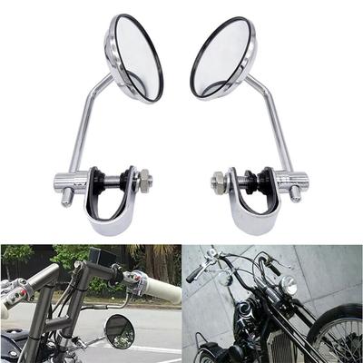 2 Pièces Guidon 7/8" Ronds Rétroviseurs Latéraux Arrière Moto Pour Bobber Cruiser Racer Cafe Accessoires Moto