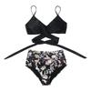 Women's Striped Printing Padded Push Up 2 Piece Bikini Sets Swimsuits Beachweart