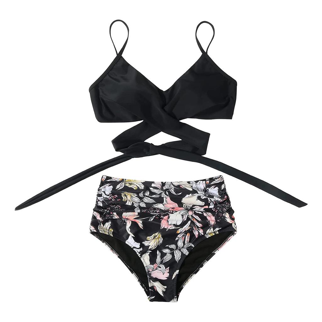 Women's Striped Printing Padded Push Up 2 Piece Bikini Sets Swimsuits Beachweart