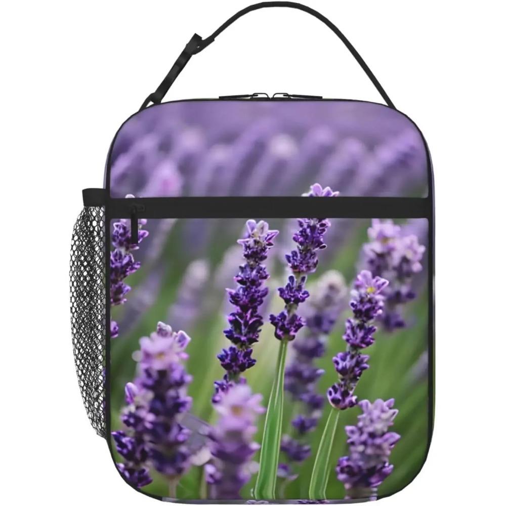 Womens Girls Floral Insulated Lunch Bag with Name Reusable Lunch Box Container Leakproof Organizer Double Zippers