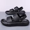 The First Layer of Cowhide Slippers Men's Trendy New Soft-soled Soft-faced Leather Beach Shoes Wear Thick-soled Cool Slippers