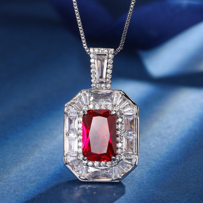 Jewelry Copper Bottom Gold-Plated Simulation Color Treasure Corundum Square Diamond 8 * 12 Temperament Ring Set Women