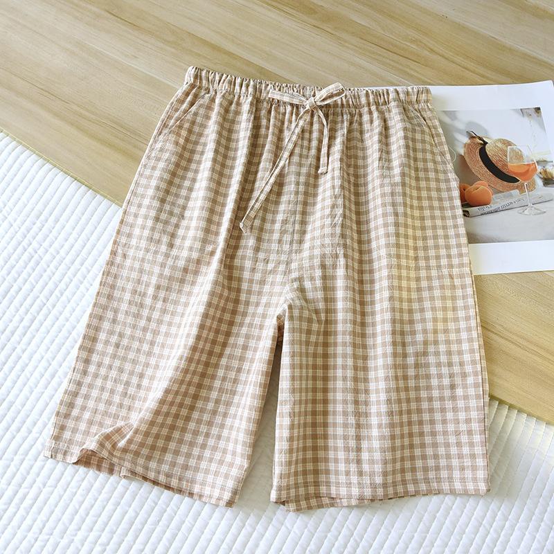 2026 neue Sommer-Schlafhose für Damen 100% Baumwollgaze Partner-Shorts lockere Dreiviertelhose plus Hausanzughose