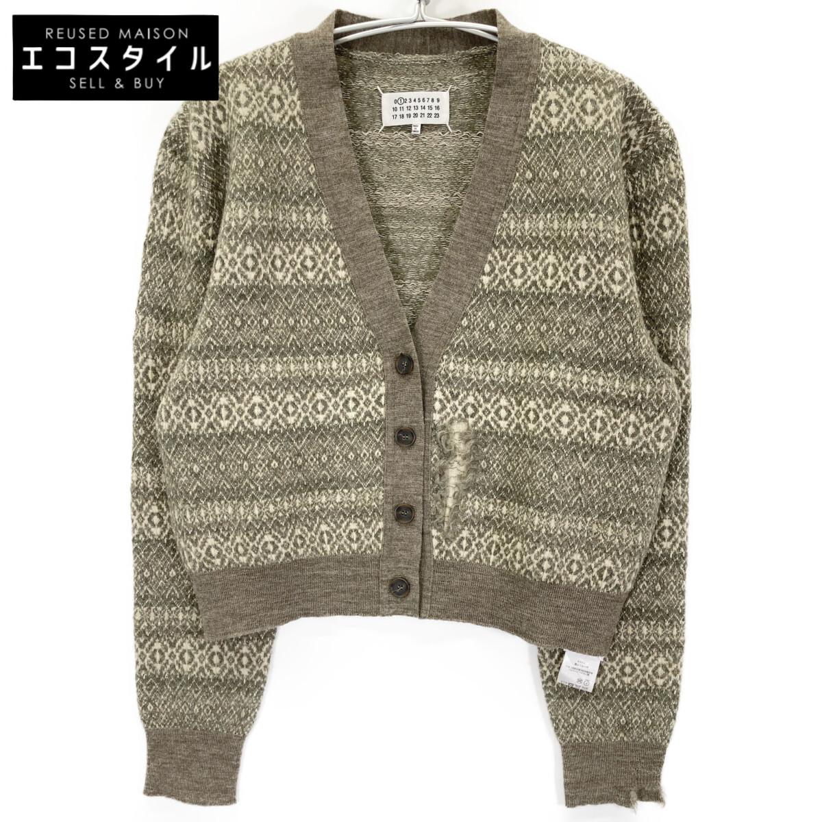 

Maison Margiela 22Stainless Steel S51HA1181 Green Intarsia Wool Knit Cardigan tops 38 beigeUsed