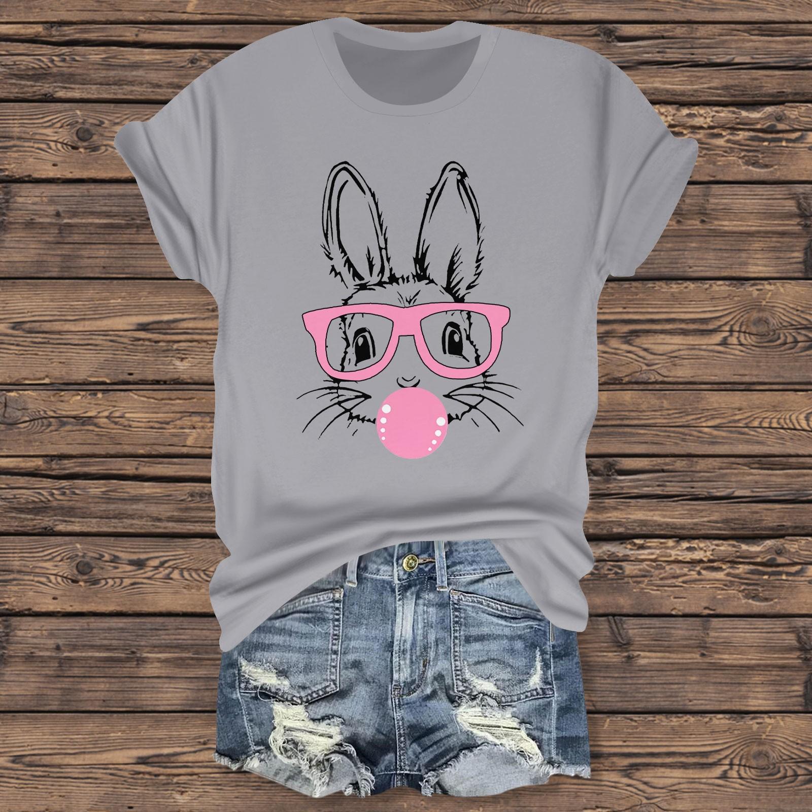 

Женская повседневная футболка с принтом «Пасха», круглый вырез, пуловер, короткий рукав XL чёрный