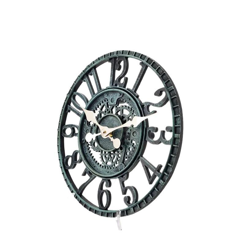Outdoor Resin Wall Clock Waterproof, 12 Inch Silent Non Ticking Clock Decorative Clock for Patio, Garden, Pool or Living Room