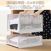 VECELO Clothing Storage Case with Drawers, 33cm Wide X 43cm Deep X 25cm High, 3 Tiers, Foldable, Stackable, for Closet Storage (XL-3)