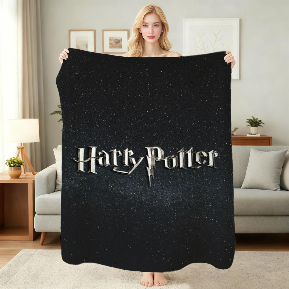 Harry Potter'S Magical World Pattern Theme Flannel Blanket Allseason Fleece Blanket For Bedroom Sofa Bed Home Decor Christmas Gift