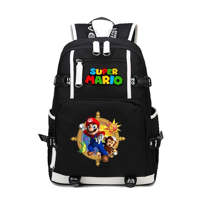 Super Mario Batoh Dospívající Student Školní taška Tištěný Herní batoh pro Chlapce a Dívky