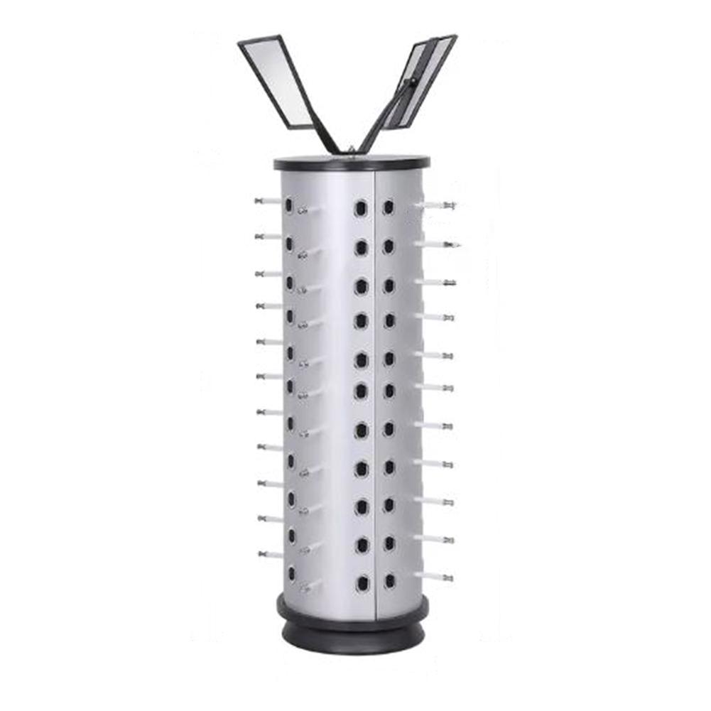 360° Rotating Eyeglasses Display Stand 44 Pairs of Eyeglasses Display Rack with 2Mirrors for Displaying/Storing Glasses