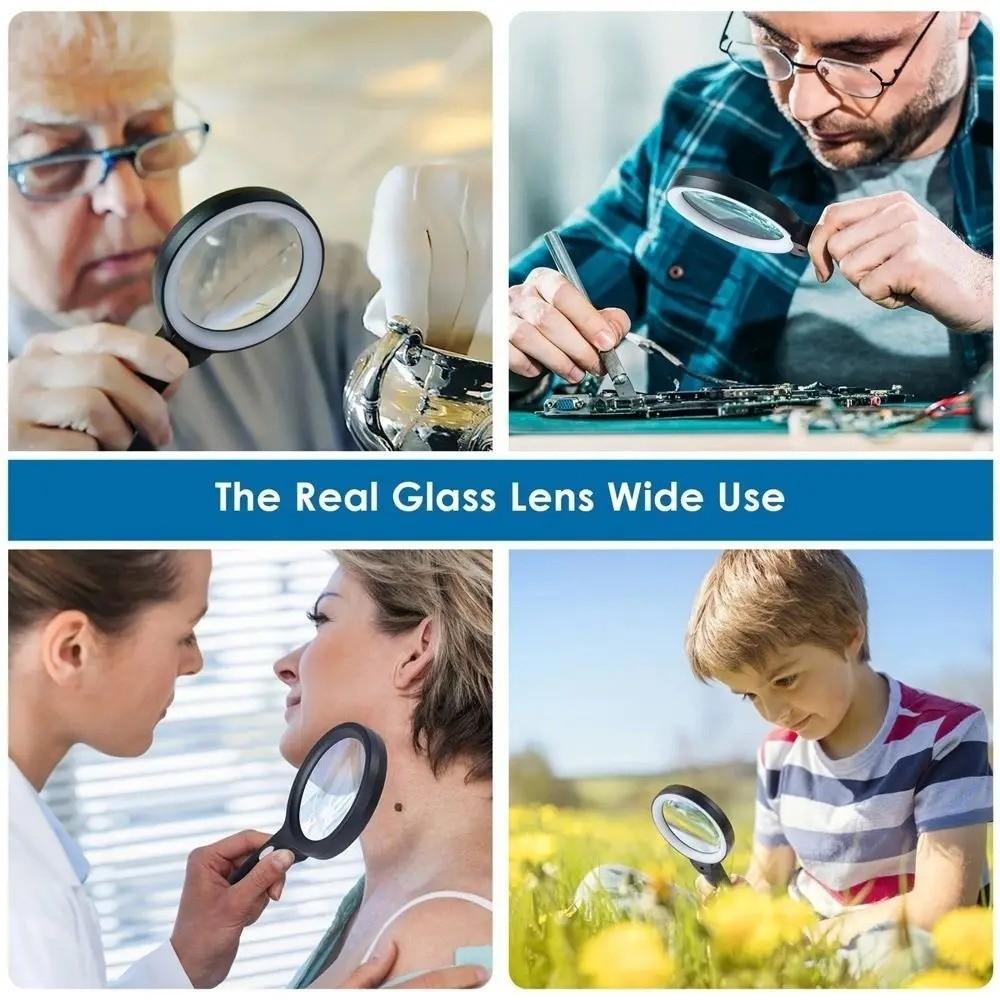 Handheld Vergrootglas met Verlichting Juwelier Inspectietool Voor Ouderen