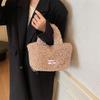 Casual Commuter Plush Crossbody Bag  Cute Korean Handbag Autumn And Winter Bucket Bag For Women Birthday Gifts