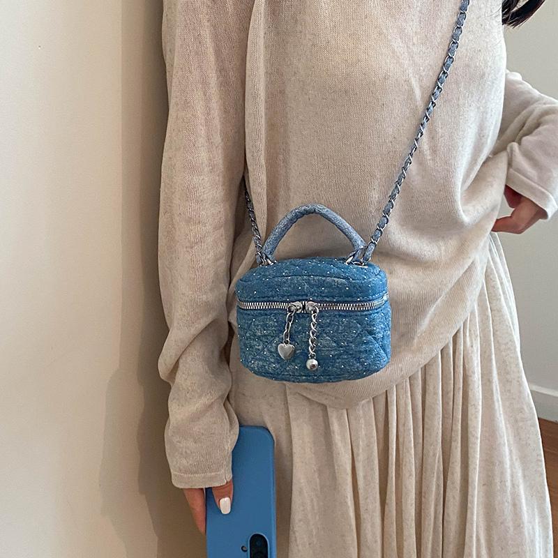 Fashion Quilted Shoulder Bag Ladies Power Bank Bag Fashion Lipstick Pack Trend Mini Box Crossbody Bag Zipper Purse Flap Handbag