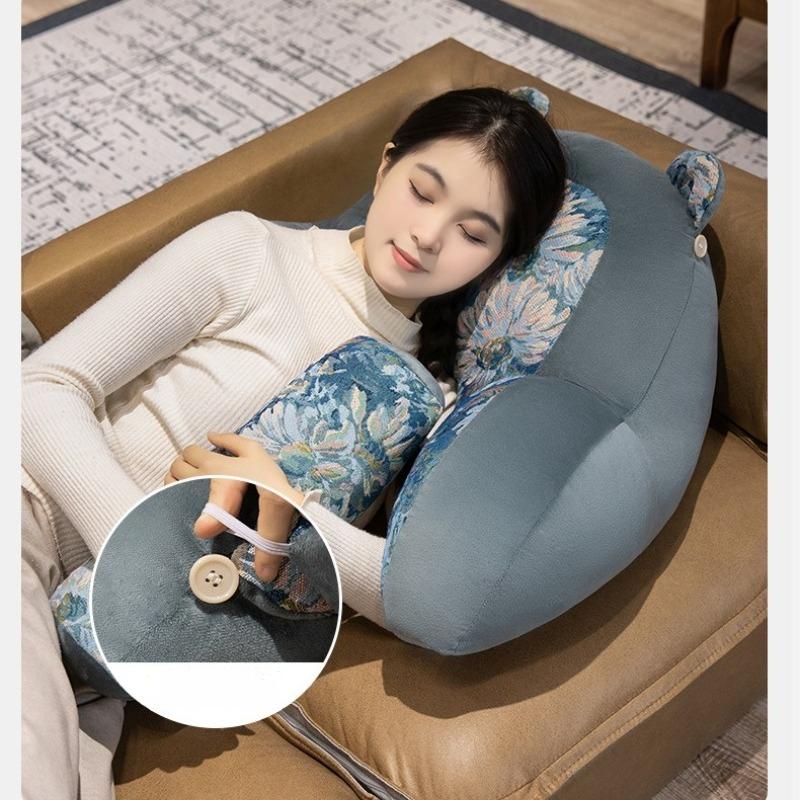Bedside Reading Playing Sofa Cushion Retro Printing Lumbar Support Large Pads Home Bedroom Office Waist Protection Pillow Removable and Washable