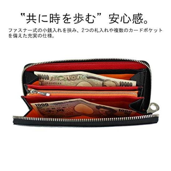 Castelbajac PICCOLO 022617 Round Zipper Long Wallet with Coin Purse, Orange