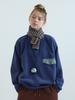 ENZO BLUES Retro Snap Fleece Anorak (Blue)