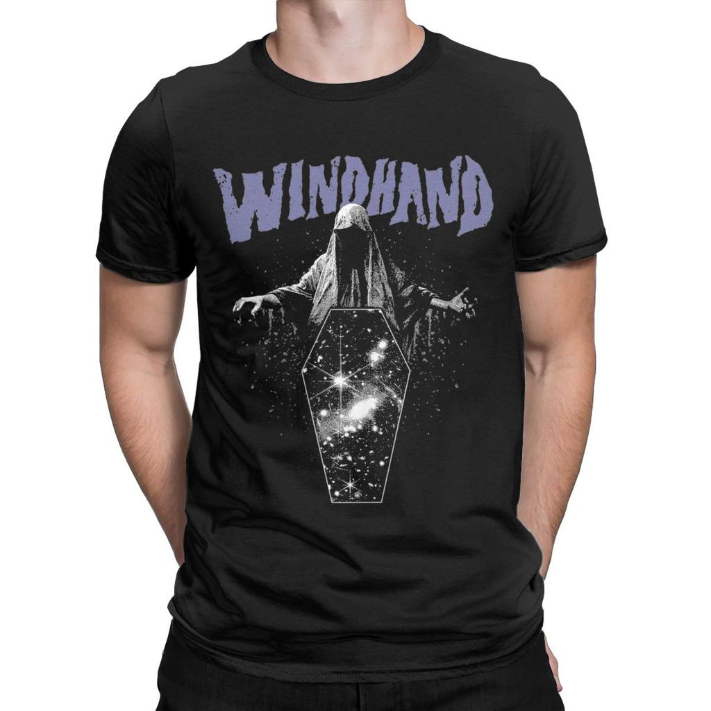 Windhand T Shirts for Men Pure Cotton Vintage T-Shirt Round Collar Tee Shirt Short Sleeve Clothing Printed