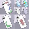 Cute Dino Bumper Case For iPhone 16 15 14 Pro Max 11 12 13 Pro Max Mini XR 16e 16 15 Plus Phone Cover