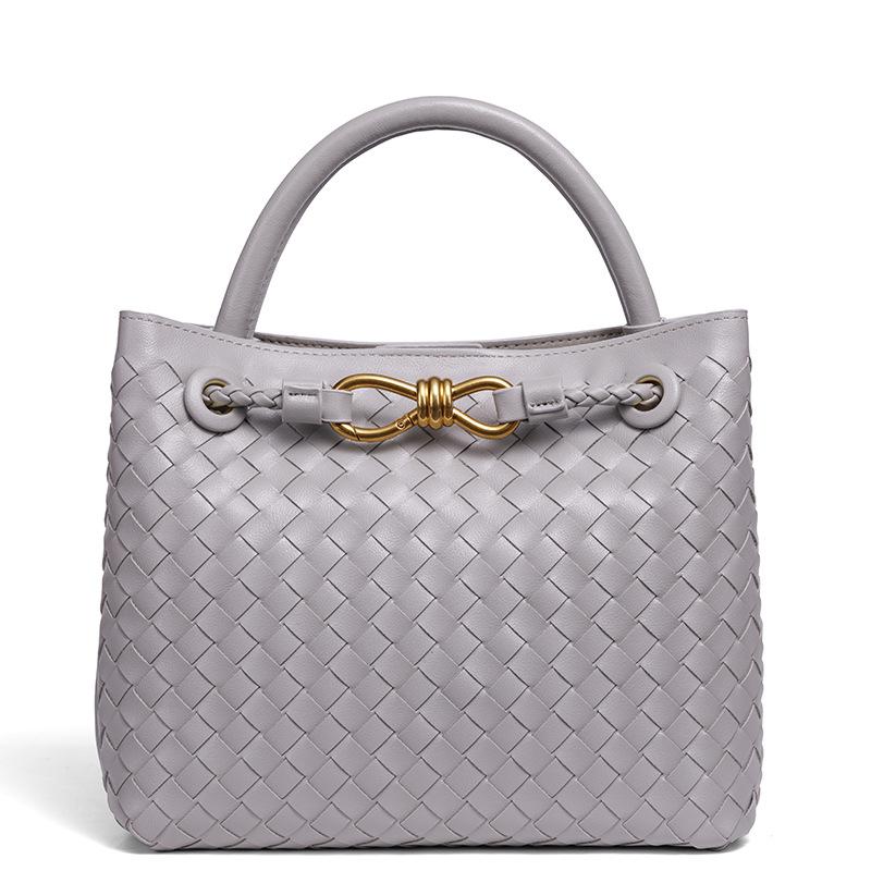 Butterfly New Bag Women's Handmade Women's Woven Bag Metal Rope Buckle Shoulder Messenger Bag Portable Tote Bag