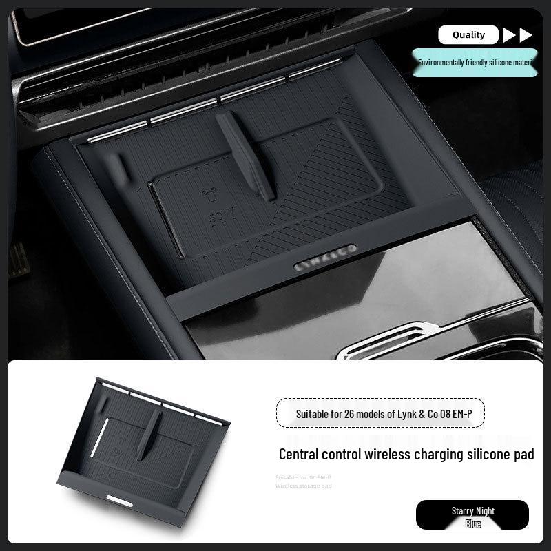 Silicone Anti-slip Wireless Charging Pad for 26 Lynk & Co 08 Models (Center Console Phone Accessory)