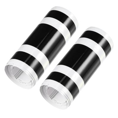 Hihaha Hood Stripe Pattern Sticker Striped Sticker/Hood Roof Suitcase Bumper Applique Decoration / 180x8cm Black 2pcs