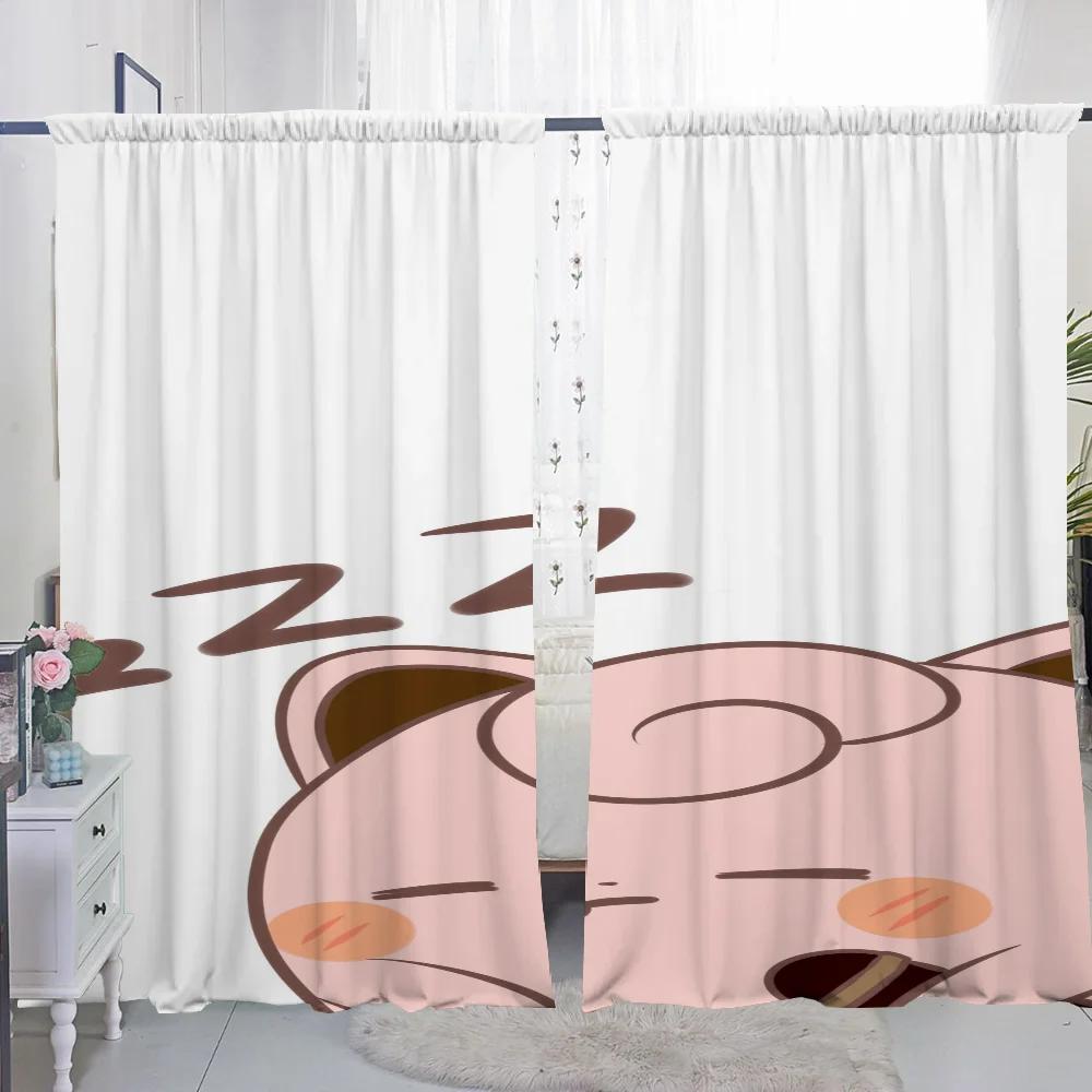 Home Interior Kitchen Curtains for Living Room 2 Pieces Blackout Curtains Door Curtain Pokemon Bedroom Decoration Partition