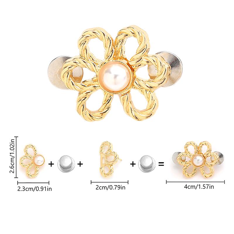 Reusable Detachable Waistband Flower Buttons Tool Jeans Waist Buckle Adjustment Button For Pants Jeans Waist Clip