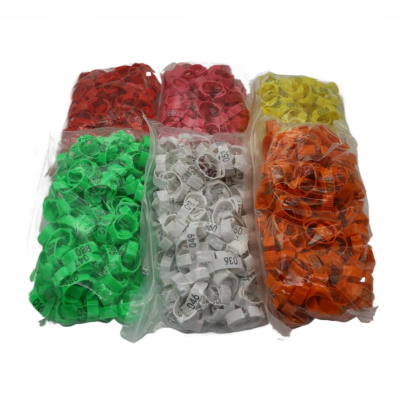 100Pcs/Color Adjustable Chicken Foot Rings Inner Diameter Size 2~2.4cm Chicken Poultry Flexible Retractable Foot Rings 8 Colors