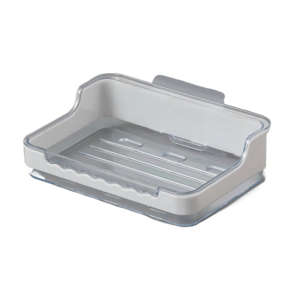 With Lid Soap Holder Organizer Double Layers Punch-Free Soap Storage Tray Detachable Wall Mounted Soap Dish
