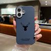 For iPhone 16 Pro Max 15 Pro 14 13 12 11 Case Deer Pattern Solid Color TPU Leather Texture Soft Matte Shockproof Phone Cover