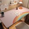 ZISIZ Kids Rainbow Rabbit Desk Mat