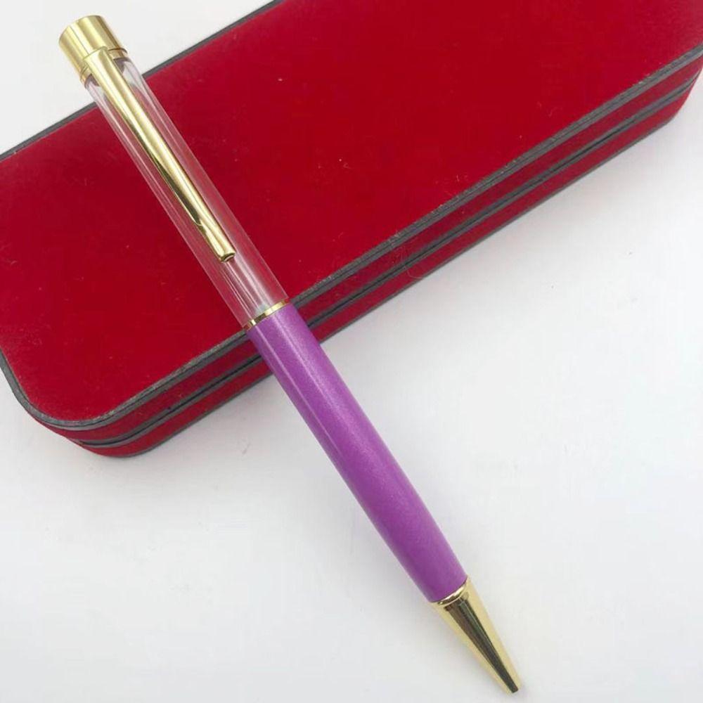 Metal Empty Tube Ball Point Pen DIY Signature Pen Gold Powder Neutral Gel Pens  School Supplies