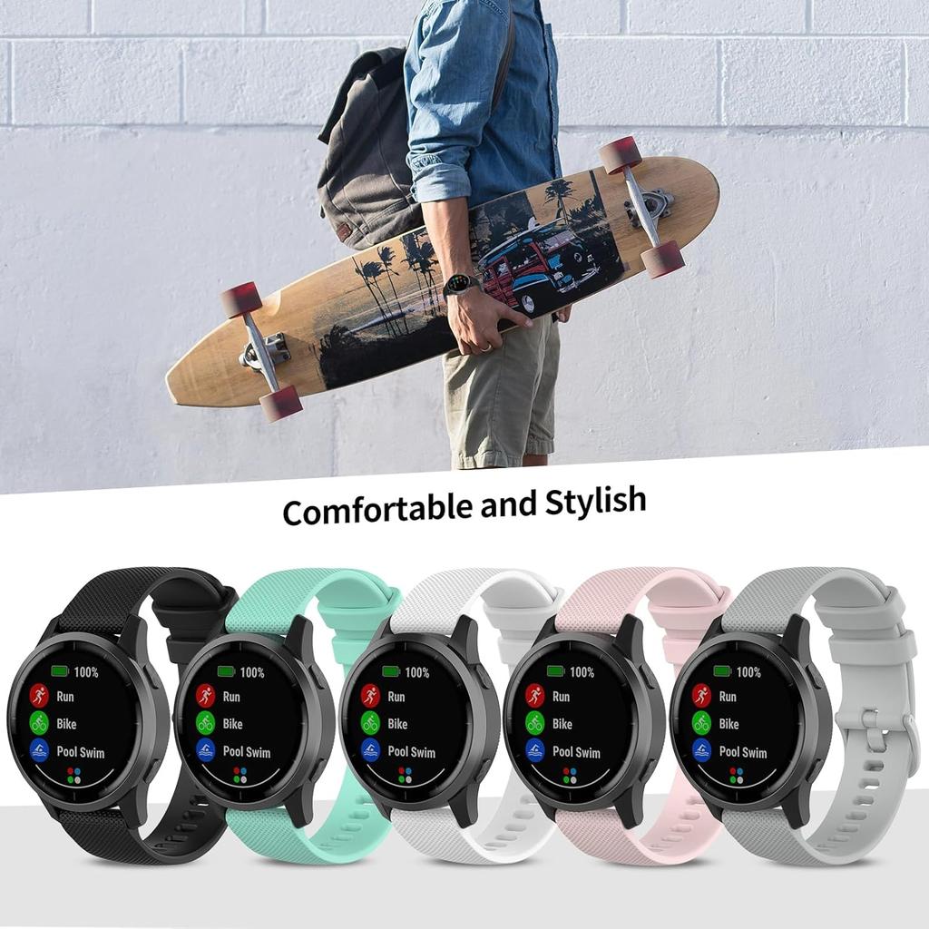 Compatible with Garmin Forerunner 255S/Forerunner 265S Bands, Soft Silicone Watch Band 18mm Quick Release Replacement Straps for Garmin Forerunner