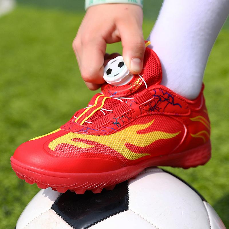Rotating button football shoes mesh new children and older children broken nail training football shoes size 29-39