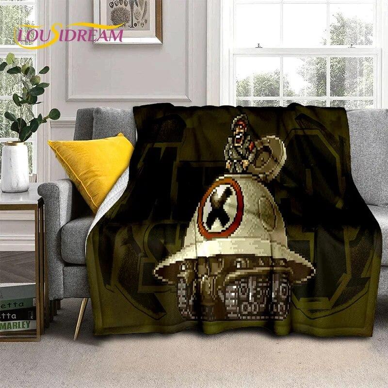

Cartoon Metal Slug Gamer Retro Game Blanket,Soft Throw Blanket for Home Bedroom Bed Sofa Picnic Travel Office Cover Blanket Kids 75x90cm