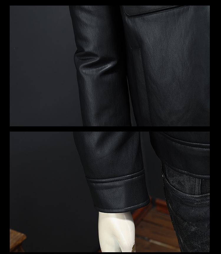 Men's 2025 Winter Motorcycle Leather Down Jacket
