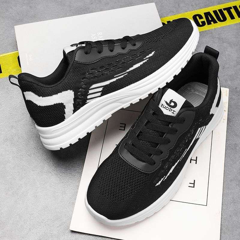 Men's shoes autumn breathable weaving sports new running mesh deodorant casual net shoes men's versatile trendy shoes